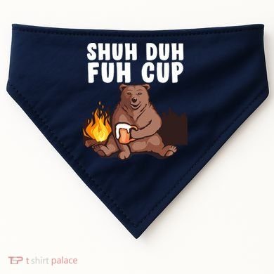 Shuh Duh Fuh Cup Bear Drinking Beer Camping USA-Made Doggie Bandana