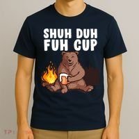 Shuh Duh Fuh Cup Bear Drinking Beer Camping T-Shirt thumb 3