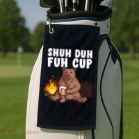 Shuh Duh Fuh Cup Bear Drinking Beer Camping Golf Towel thumb 2
