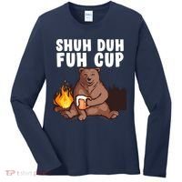 Shuh Duh Fuh Cup Bear Drinking Beer Camping Women's Long Sleeve Shirt thumb 0