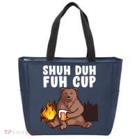 Shuh Duh Fuh Cup Bear Drinking Beer Camping Tote Bag thumb 0
