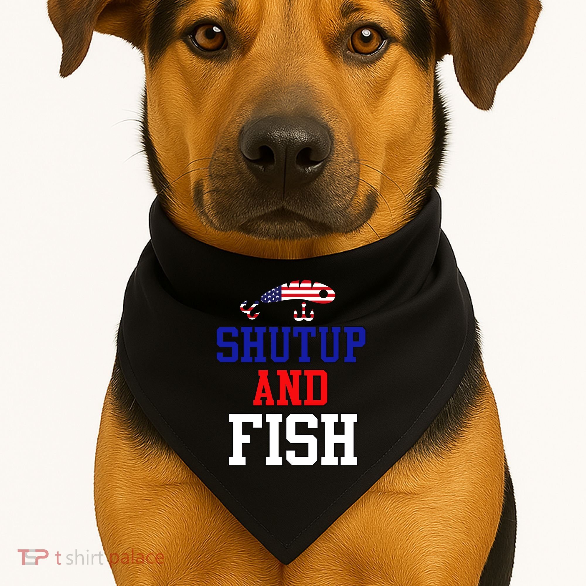 Shut Up And Fish USA-Made Doggie Bandana