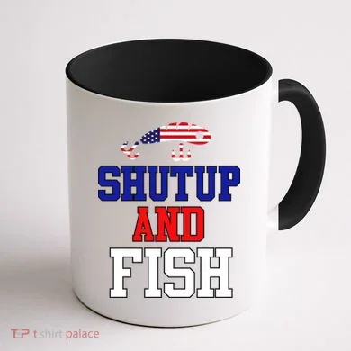 Shut Up And Fish Coffee Mug back
