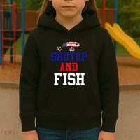 Shut Up And Fish Kids Hoodie thumb 3