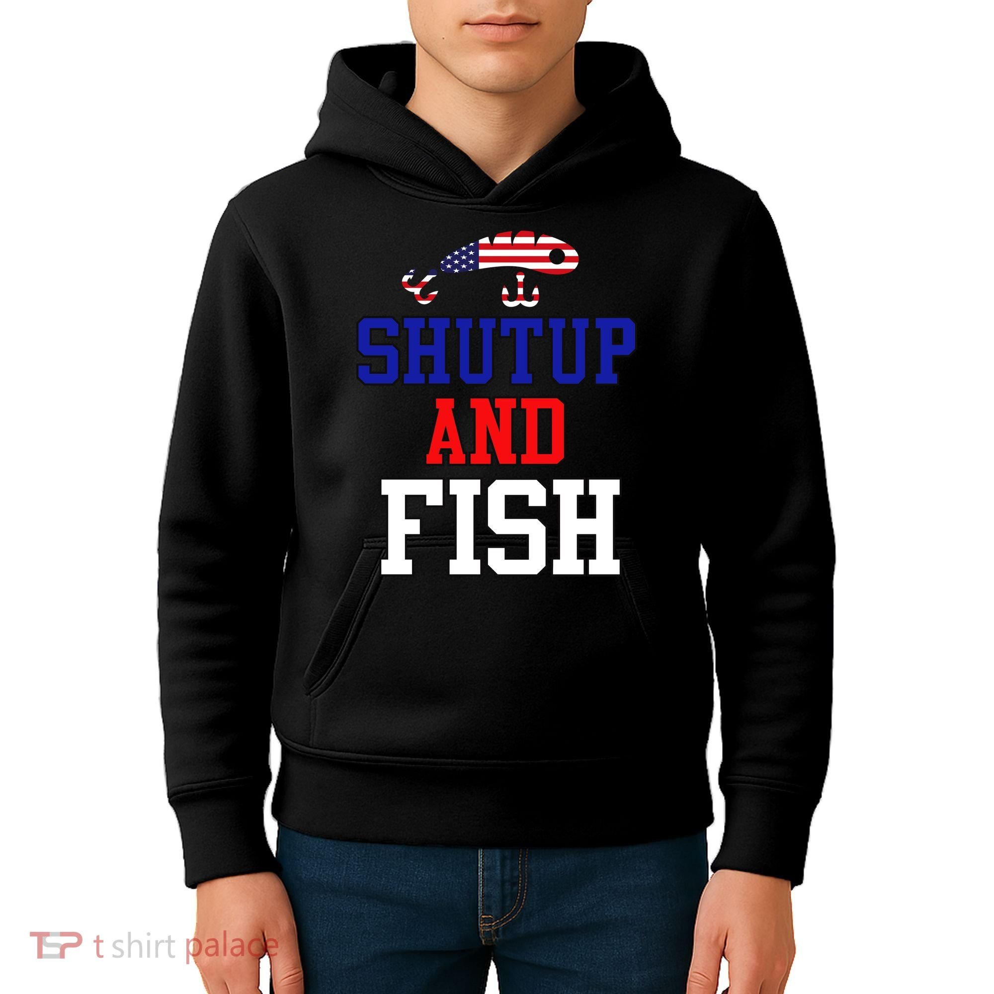 Shut Up And Fish Kids Hoodie