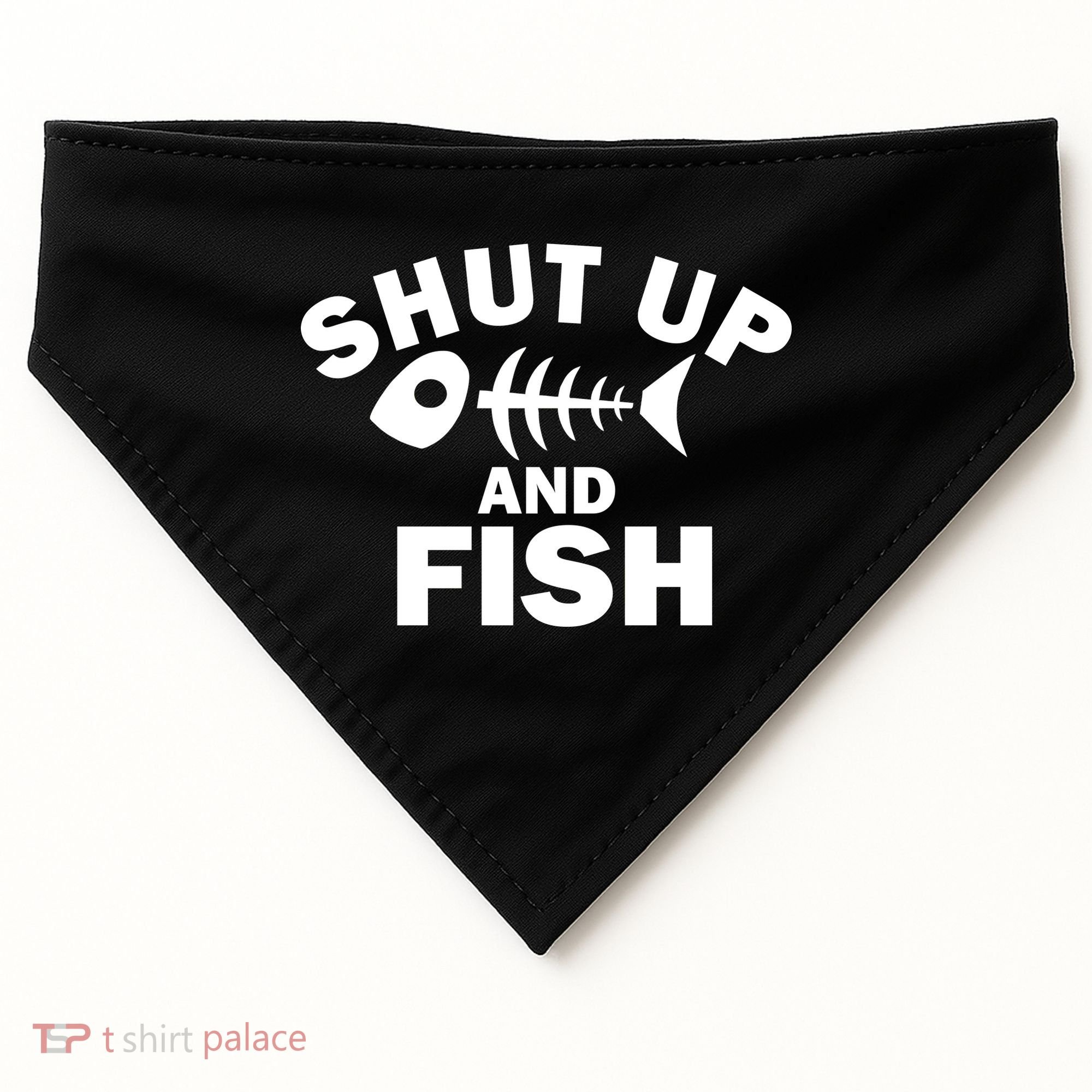 Shut Up And Fish Fishing USA-Made Doggie Bandana