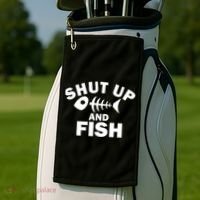 Shut Up And Fish Fishing Golf Towel thumb 2