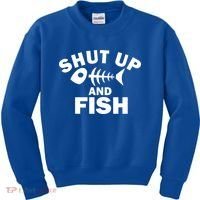 Shut Up And Fish Fishing Kids Sweatshirt thumb 0