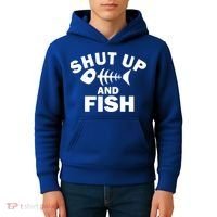 Shut Up And Fish Fishing Kids Hoodie thumb 4