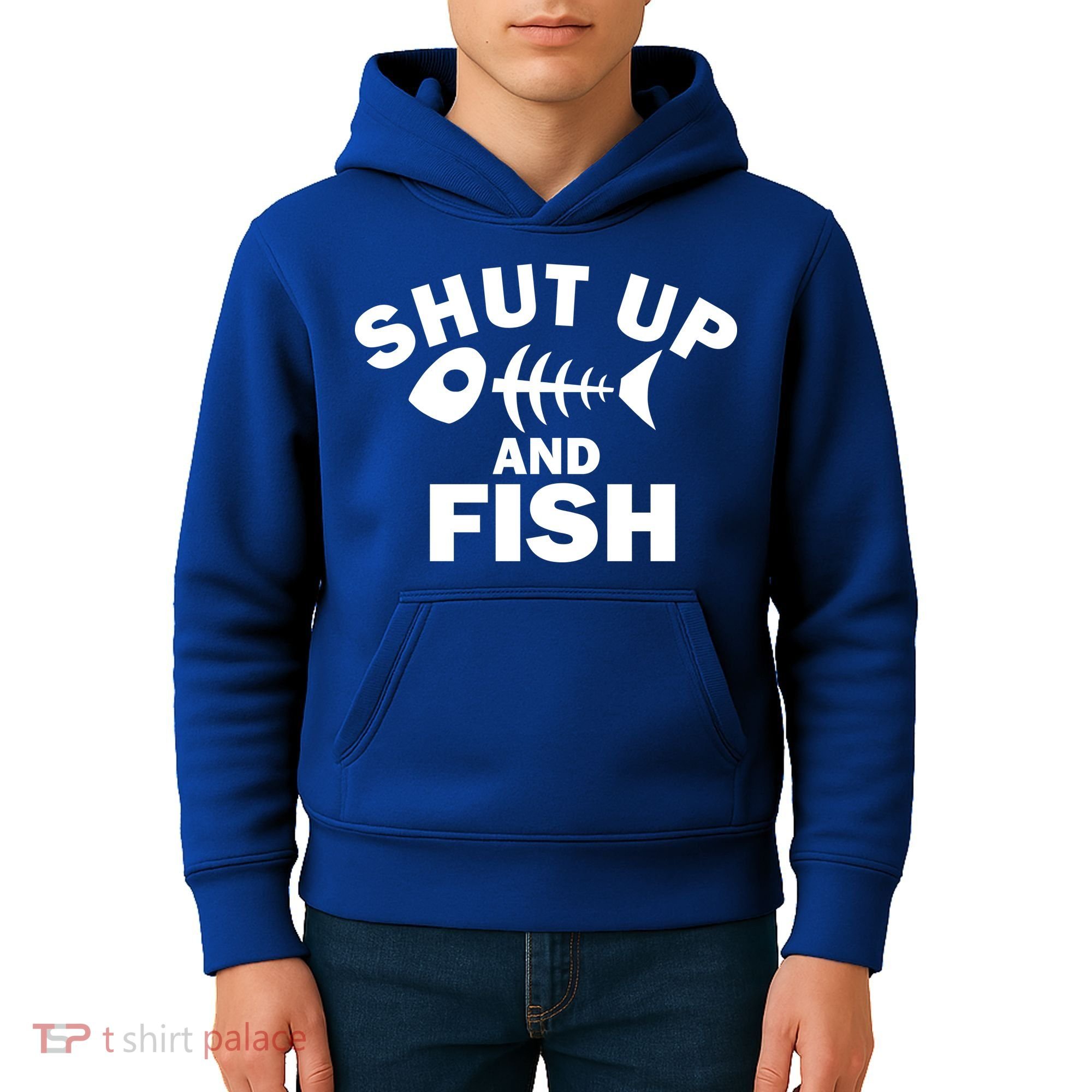 Shut Up And Fish Fishing Kids Hoodie