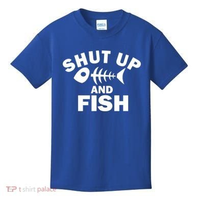 Shut Up And Fish Fishing Kids T-Shirt
