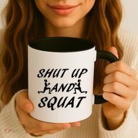 Shut Up And Squat Gym Fitness Workout Coffee Mug thumb 3