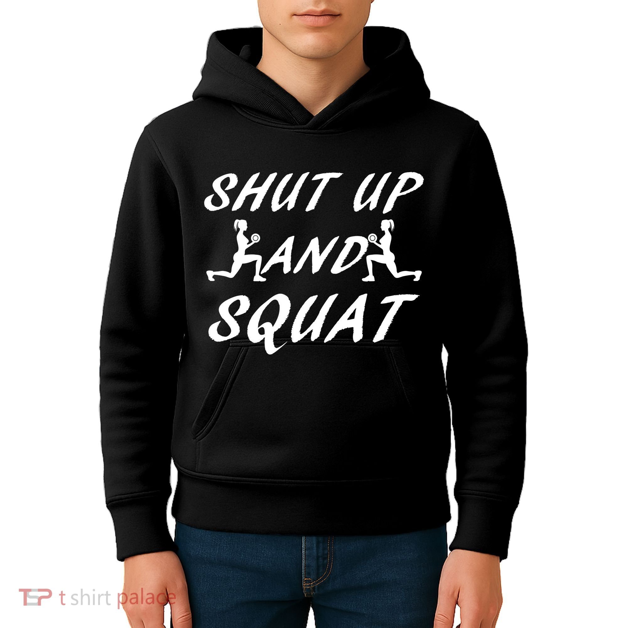 Shut Up And Squat Gym Fitness Workout Kids Hoodie