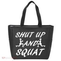 Shut Up And Squat Gym Fitness Workout Tote Bag thumb 0