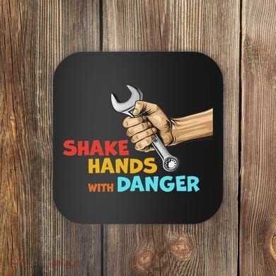 Shake Hands With Danger Retro Apparel Coaster