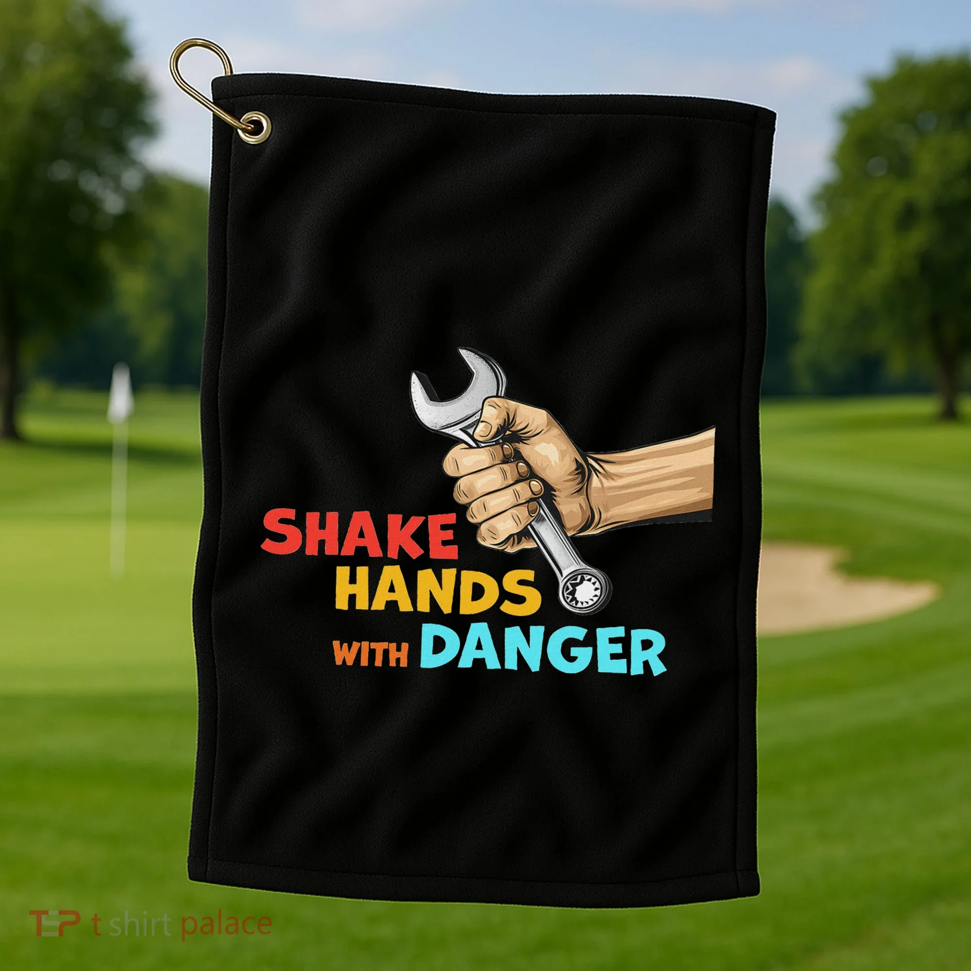 Shake Hands With Danger Retro Apparel Golf Towel