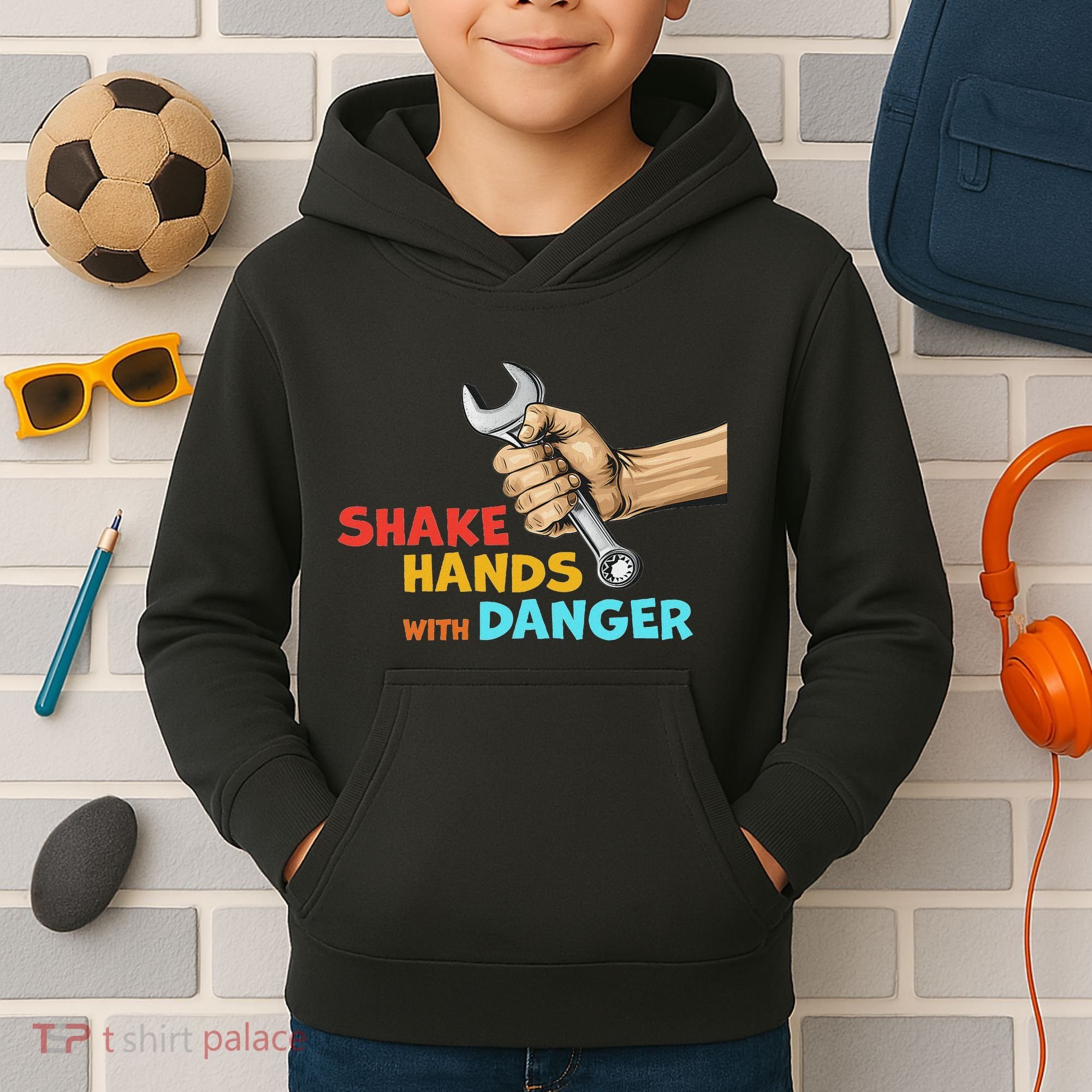 Shake Hands With Danger Retro Apparel Kids Hoodie