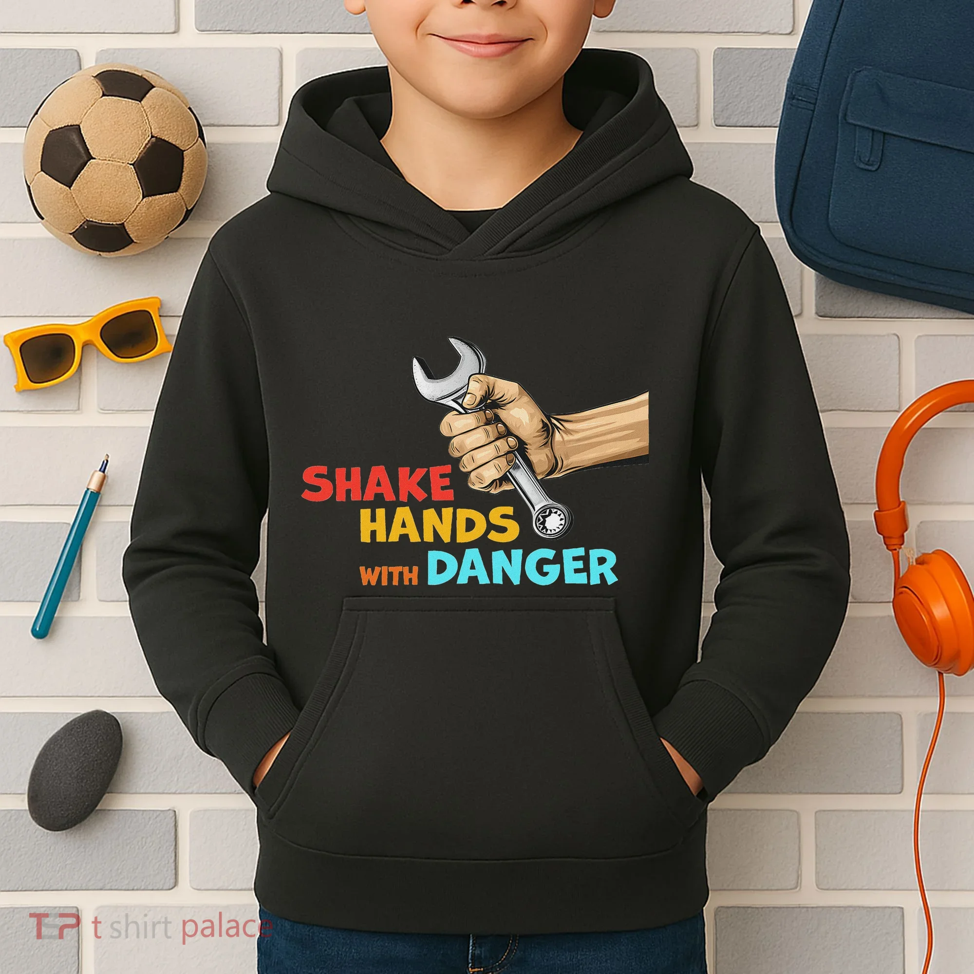 Shake Hands With Danger Retro Apparel Kids Hoodie