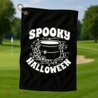 Spooky Halloween Witch Potion Golf Towel thumb 1