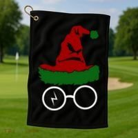 Sorting Hat Wizard Christmas Harry Xmas Gift Idea Golf Towel thumb 1