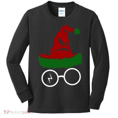 Sorting Hat Wizard Christmas Harry Xmas Gift Idea Kids Long Sleeve Shirt