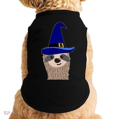 Scary Halloween Wizard Hat Sloth Gift Doggie Tank
