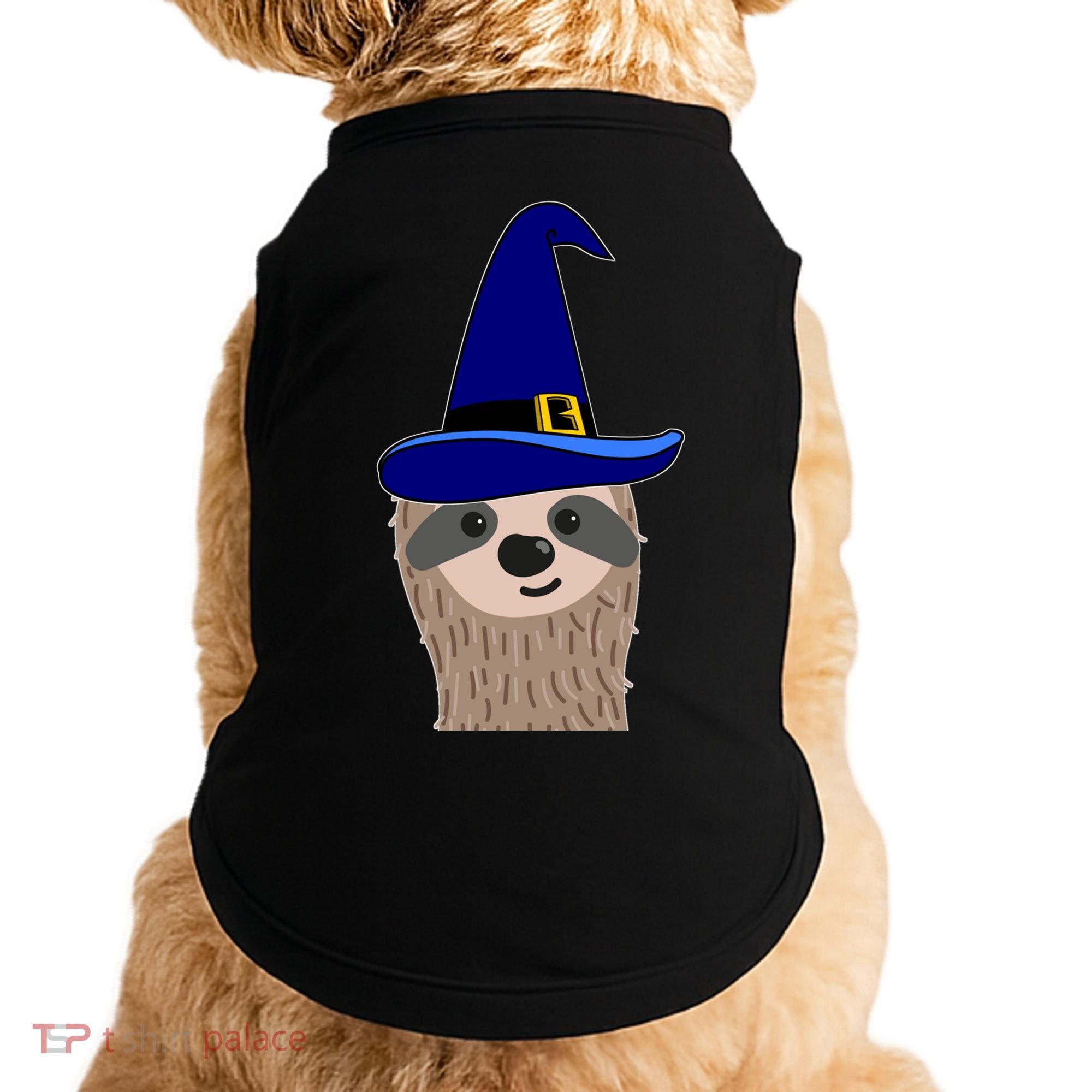 Scary Halloween Wizard Hat Sloth Gift Doggie Tank