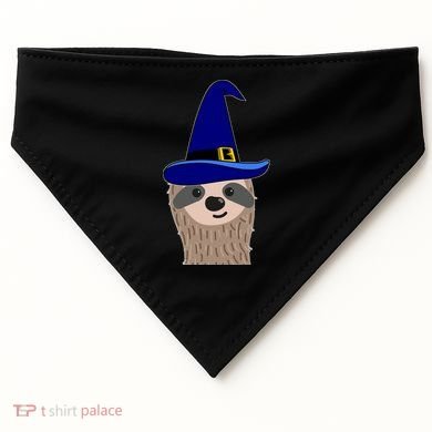 Scary Halloween Wizard Hat Sloth Gift USA-Made Doggie Bandana