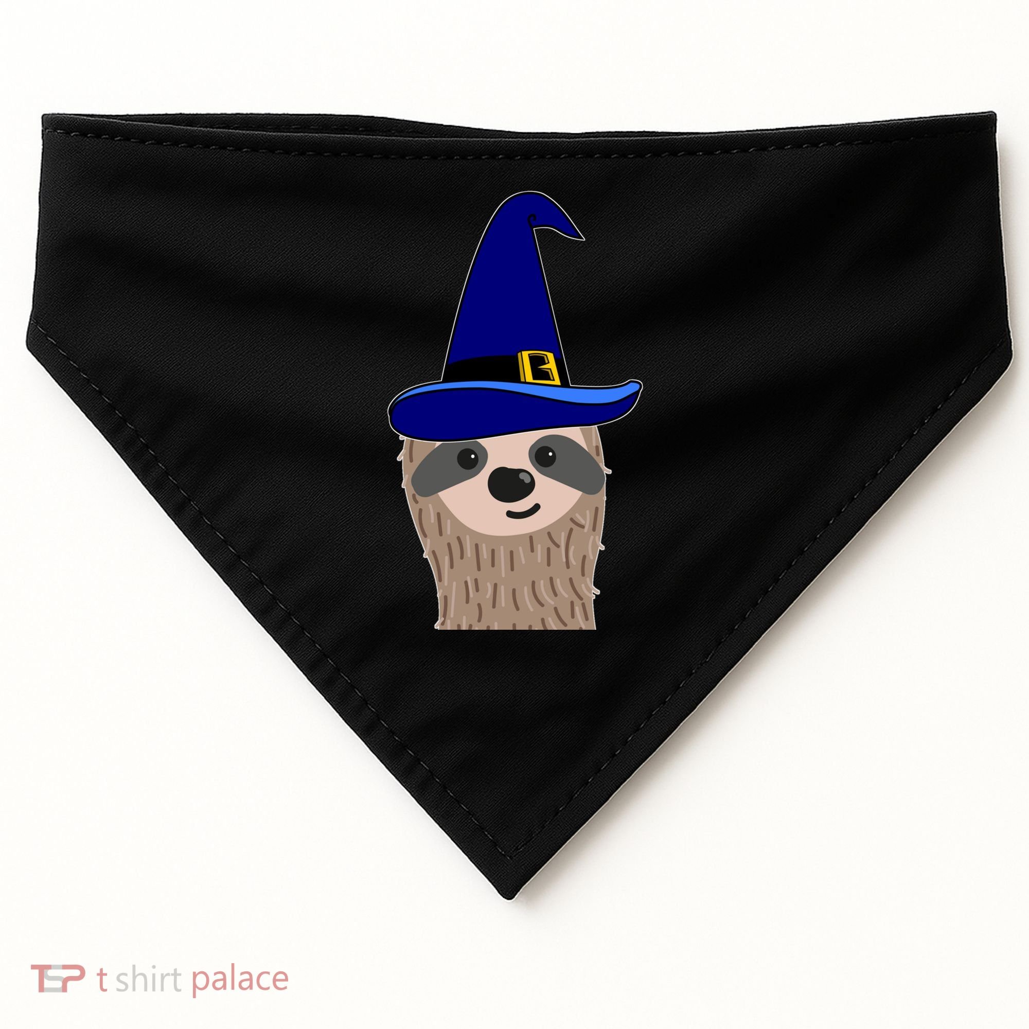 Scary Halloween Wizard Hat Sloth Gift USA-Made Doggie Bandana