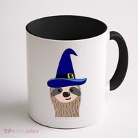 Scary Halloween Wizard Hat Sloth Gift Coffee Mug thumb 1