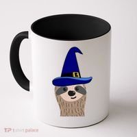 Scary Halloween Wizard Hat Sloth Gift Coffee Mug thumb 0