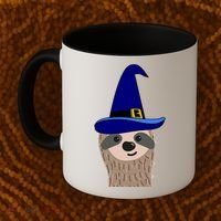 Scary Halloween Wizard Hat Sloth Gift Coffee Mug thumb 2