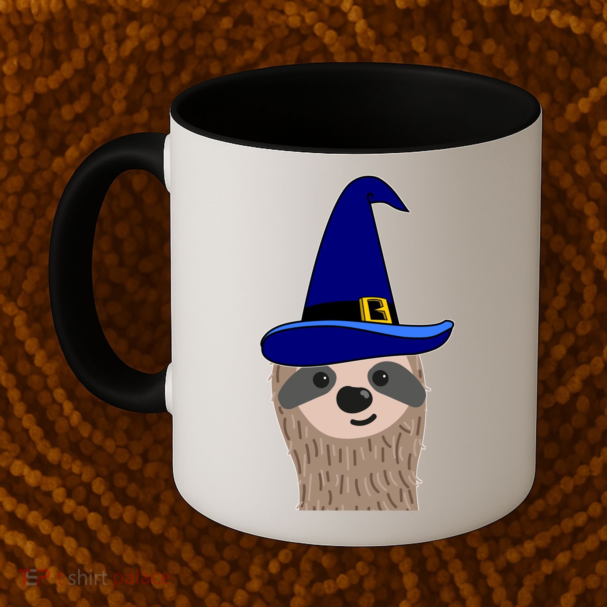 Scary Halloween Wizard Hat Sloth Gift Coffee Mug