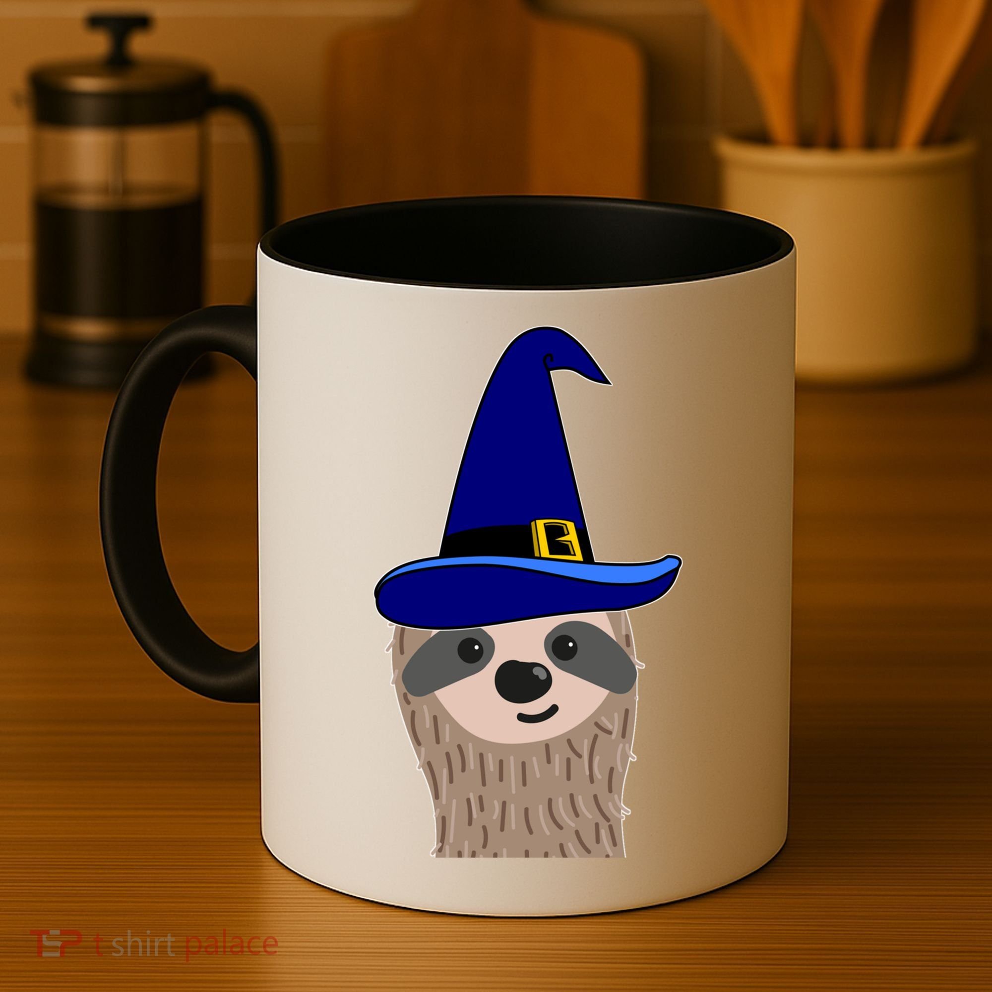 Scary Halloween Wizard Hat Sloth Gift Coffee Mug