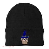 Scary Halloween Wizard Hat Sloth Gift Beanie thumb 0
