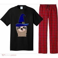 Scary Halloween Wizard Hat Sloth Gift Pajama Set thumb 0
