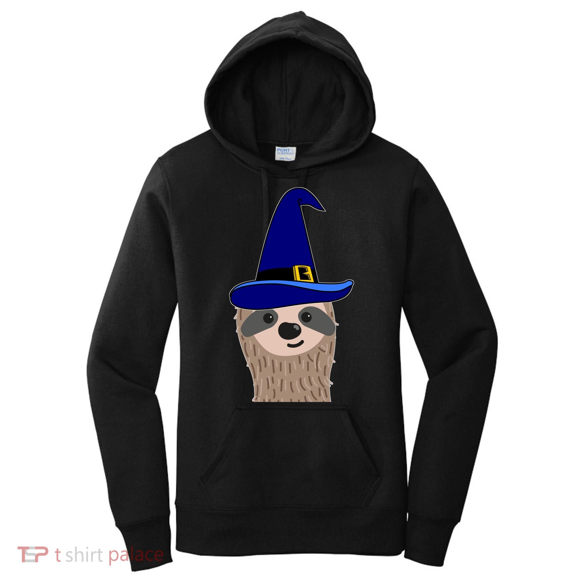 Scary Halloween Wizard Hat Sloth Gift Women's Hoodie