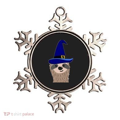 Scary Halloween Wizard Hat Sloth Gift Ornament