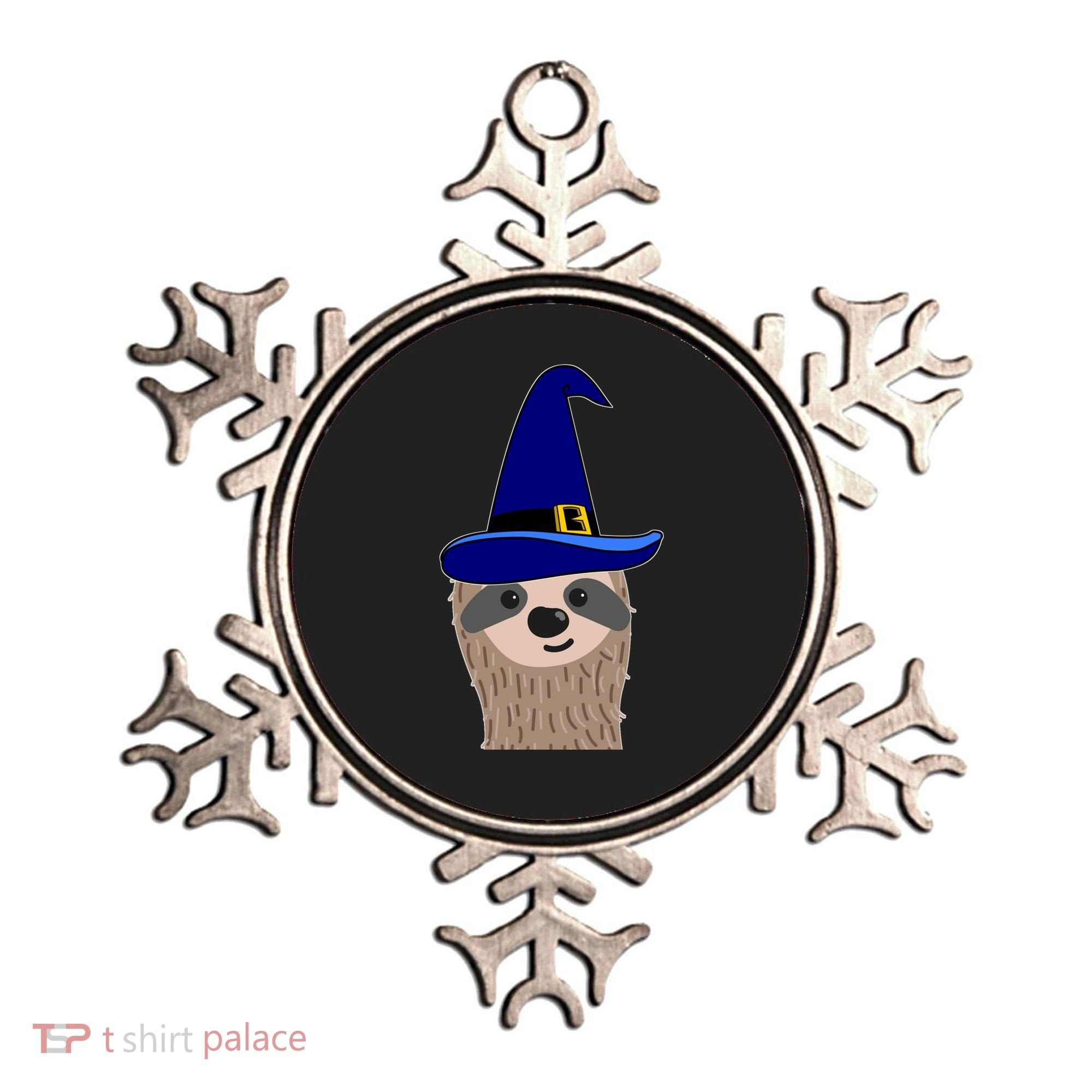 Scary Halloween Wizard Hat Sloth Gift Ornament