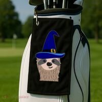 Scary Halloween Wizard Hat Sloth Gift Golf Towel thumb 2