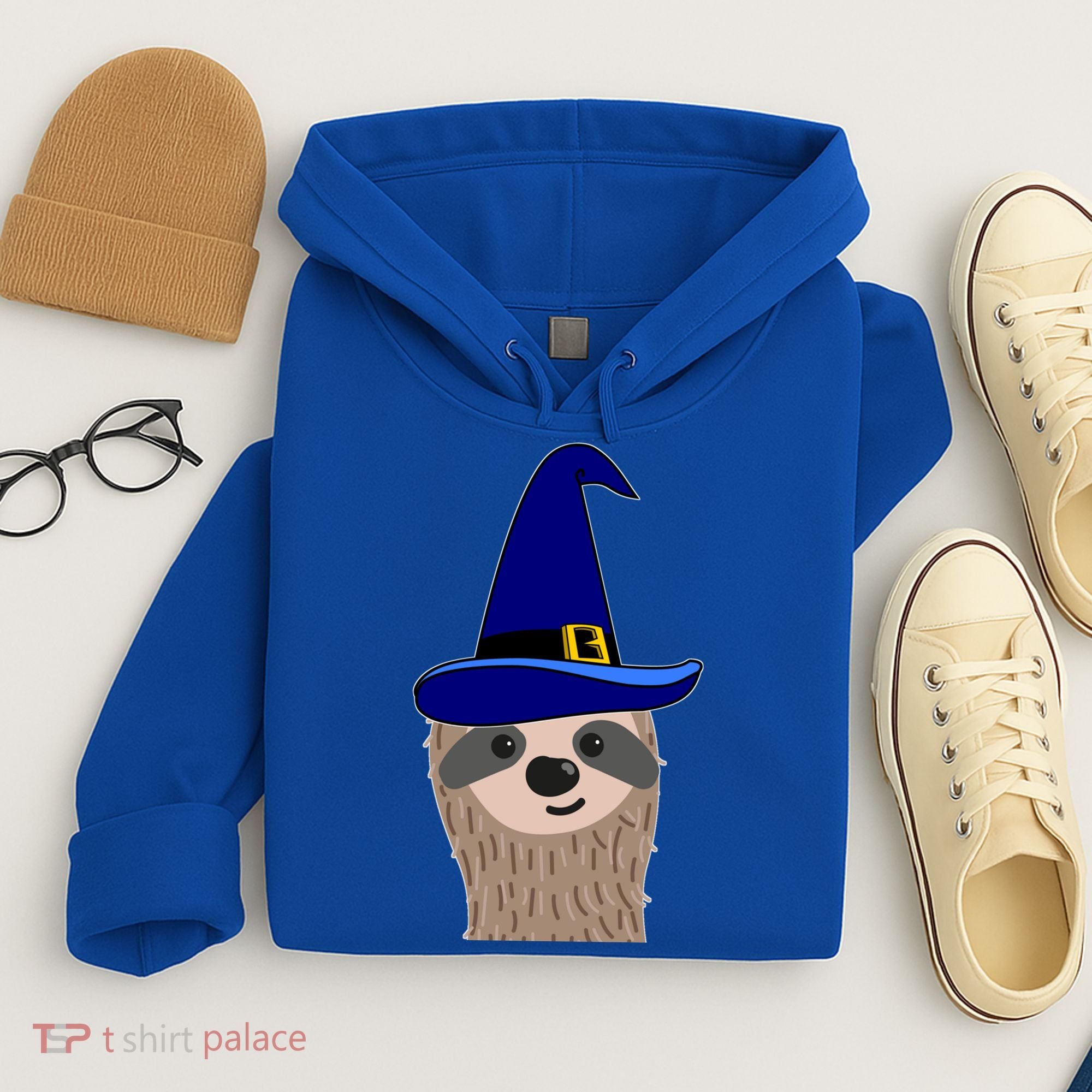 Scary Halloween Wizard Hat Sloth Gift Hoodie