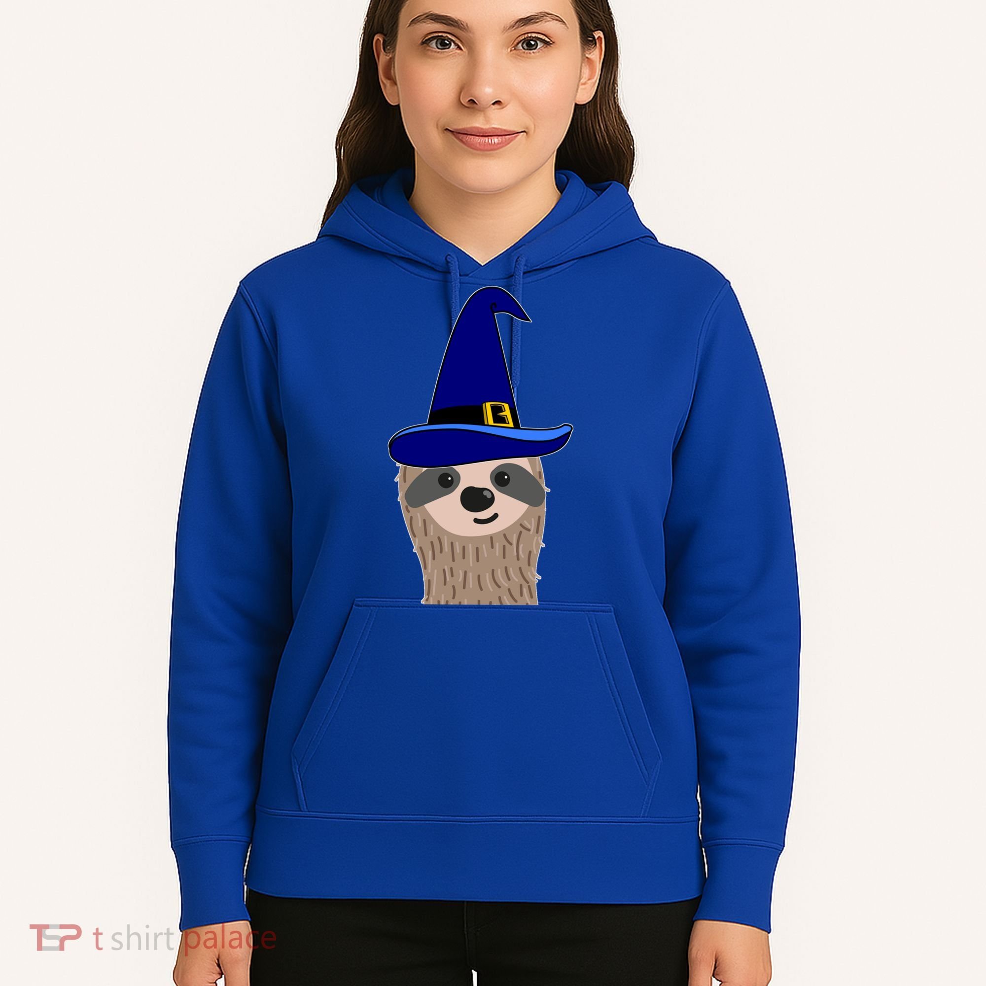 Scary Halloween Wizard Hat Sloth Gift Hoodie