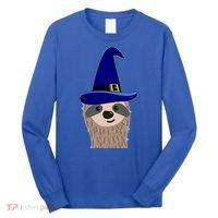 Scary Halloween Wizard Hat Sloth Gift Long Sleeve Shirt thumb 0