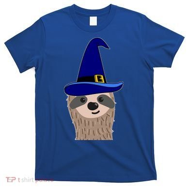 Scary Halloween Wizard Hat Sloth Gift T-Shirt