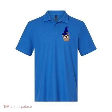 Scary Halloween Wizard Hat Sloth Gift Polo