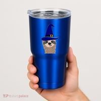 Scary Halloween Wizard Hat Sloth Gift Tumbler thumb 2