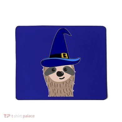 Scary Halloween Wizard Hat Sloth Gift Mousepad