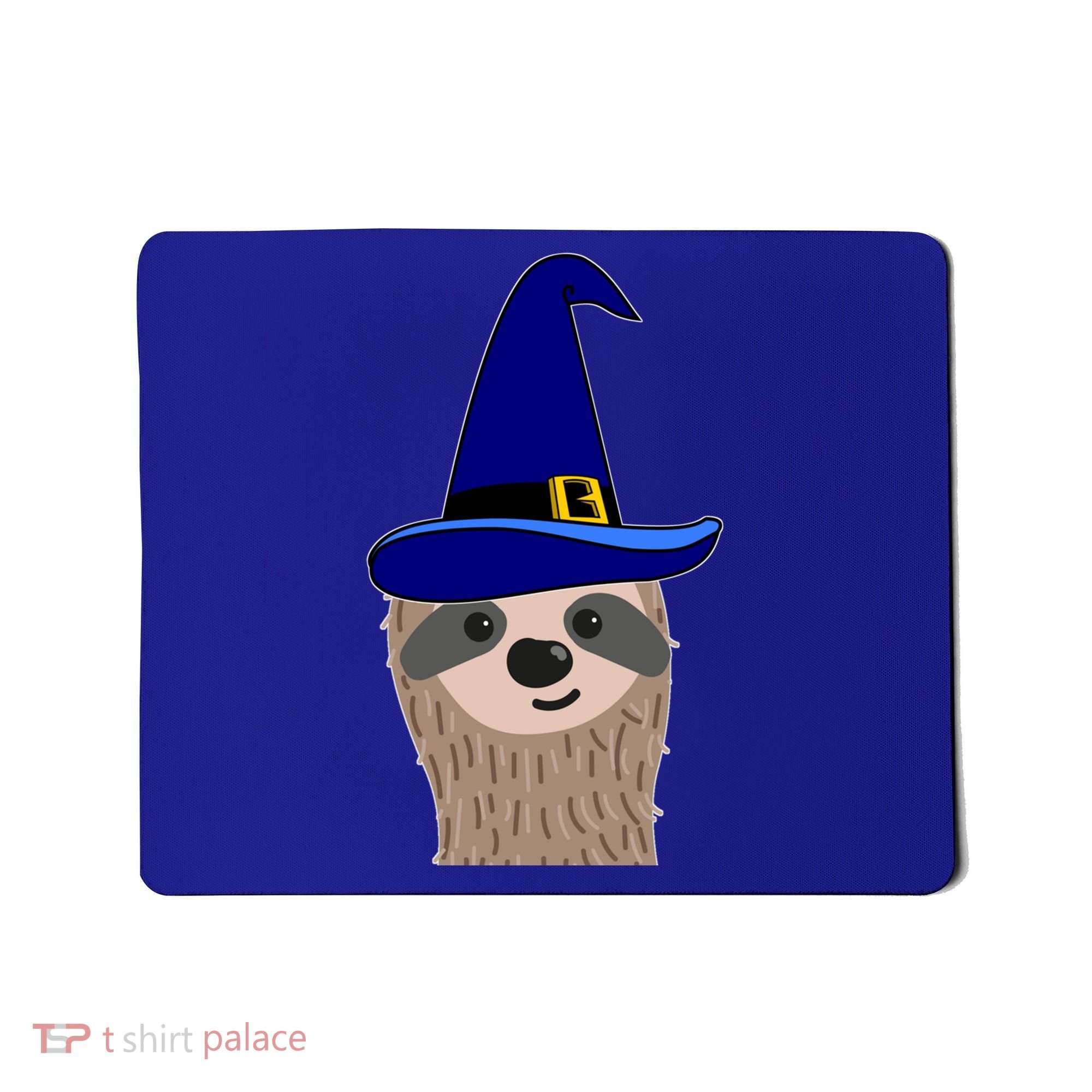 Scary Halloween Wizard Hat Sloth Gift Mousepad