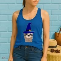 Scary Halloween Wizard Hat Sloth Gift Women's Tank Top thumb 2