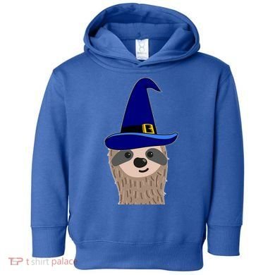 Scary Halloween Wizard Hat Sloth Gift Toddler Hoodie